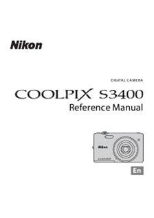 Nikon Coolpix S3400 manual. Camera Instructions.